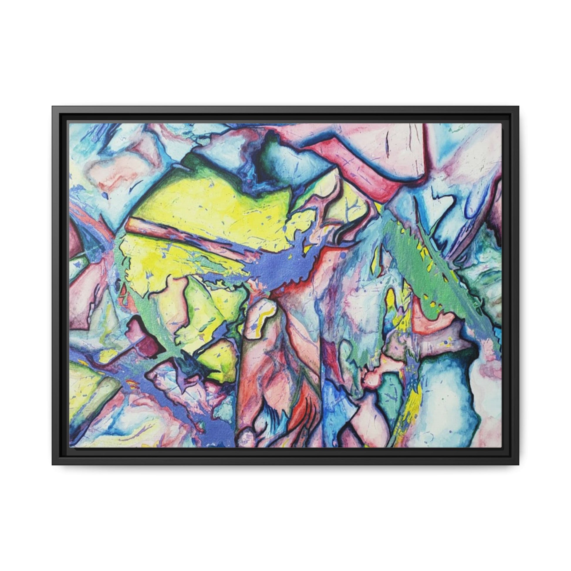 Alien Abstract Colorful Framed Canvas Art - Kia Day Design
