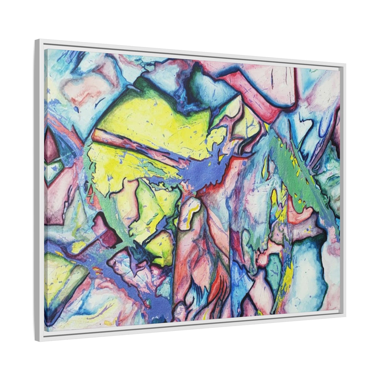 Alien Abstract Colorful Framed Canvas Art - Kia Day Design