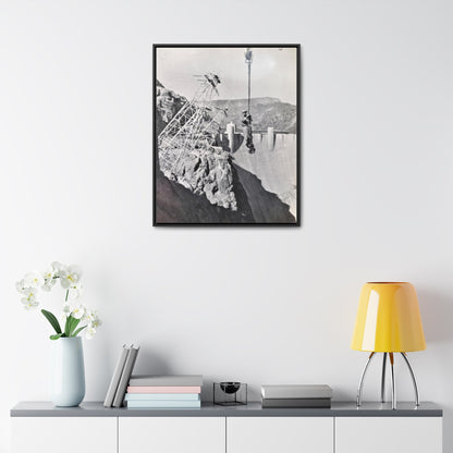 Suspended Boulder Dam Worker Gallery Canvas Wraps Vertical Frame 24″ x 30″ 1.25" Black