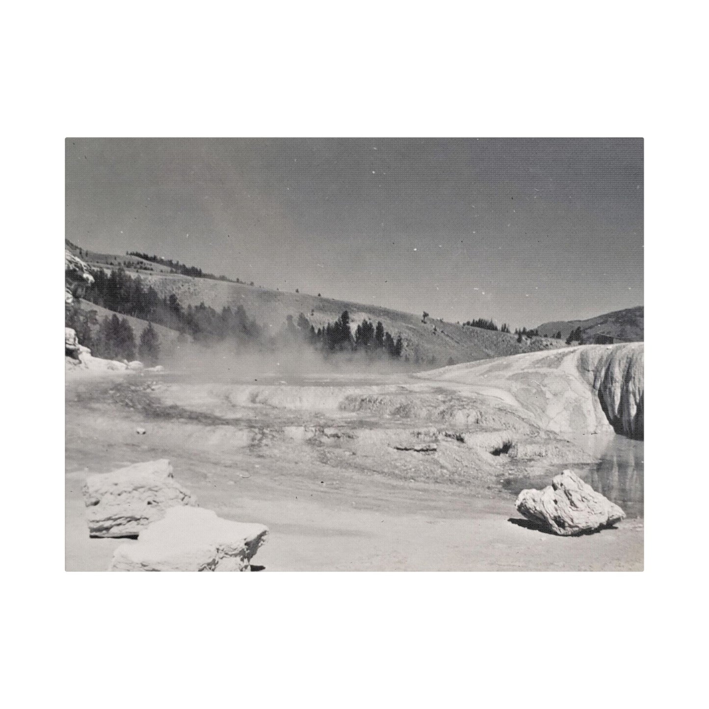 Mammoth Hot Springs Satin Canvas, Stretched