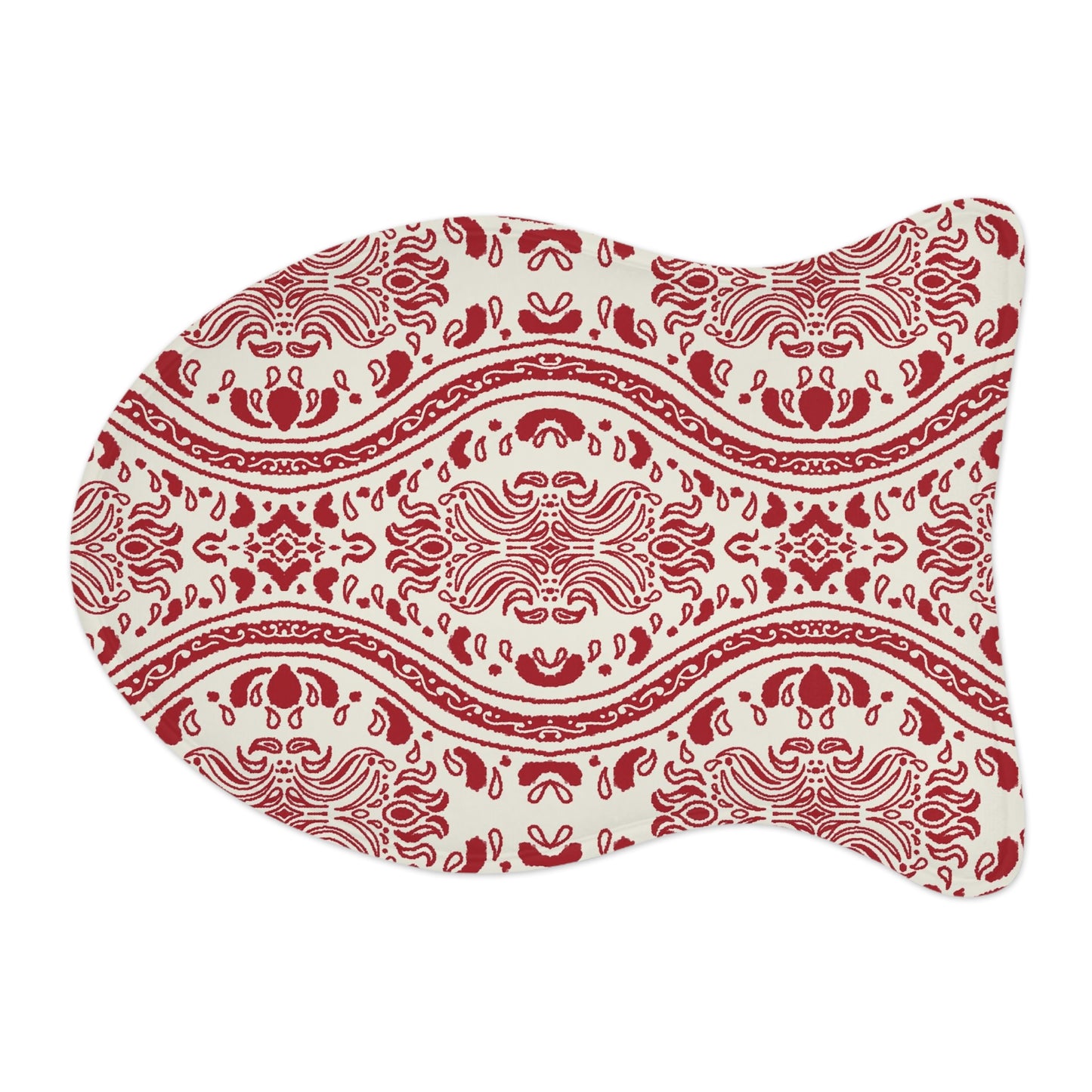 Red and Cream Pet Feeding Mats