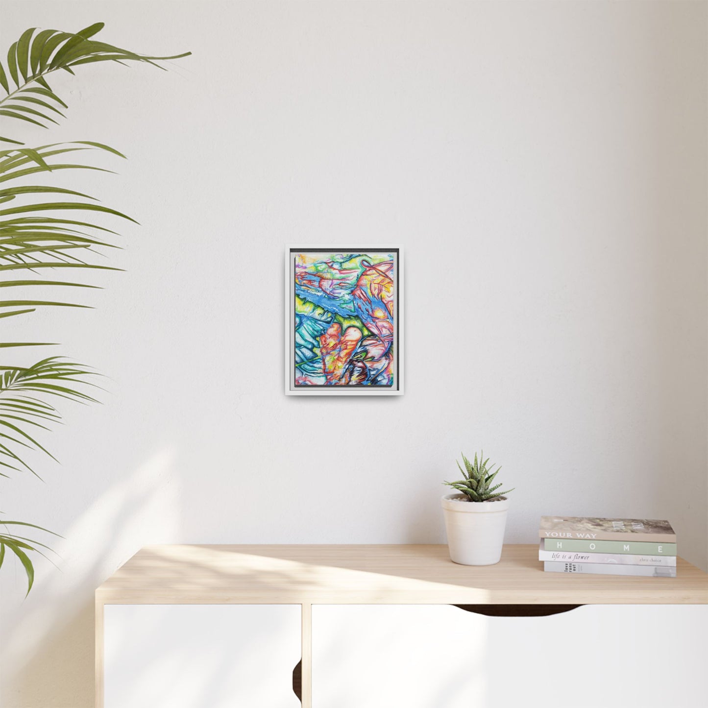 Multi-Color Abstract Framed Canvas Art Print - Kia Day Design