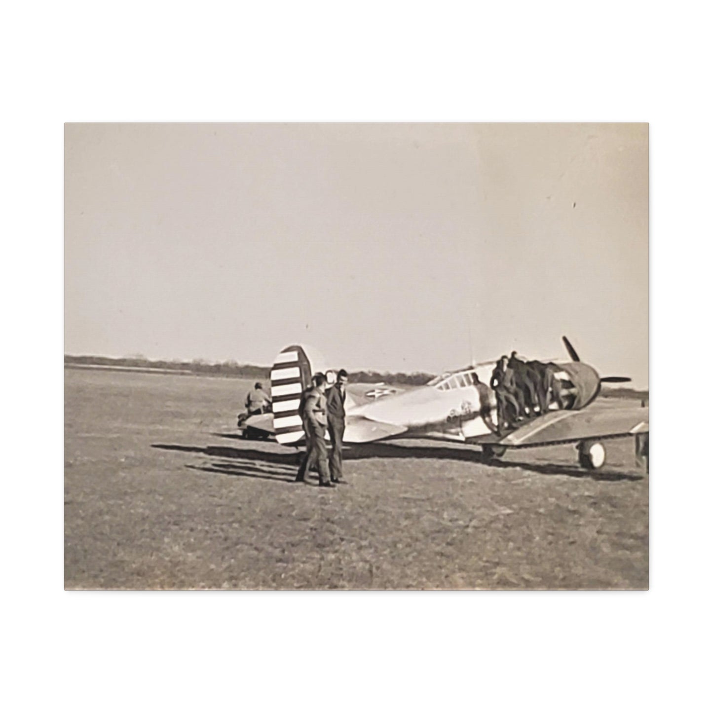 Army Pursuit Plane Ames Airport 1939 Stretched Canvas