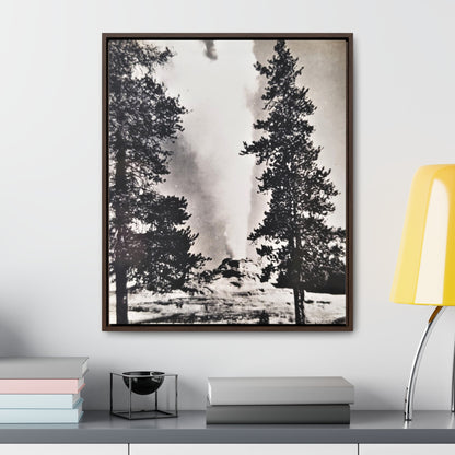 Castle Geyser Yellowstone Gallery Canvas Wraps Vertical Frame 20″ x 24″ Premium Gallery Wraps (1.25″) Walnut