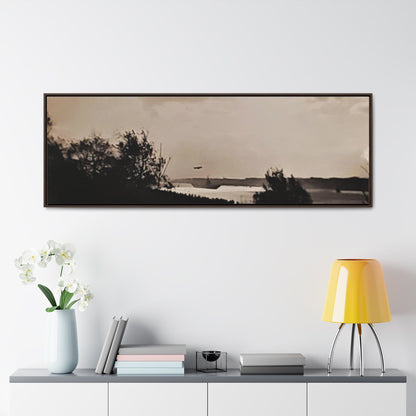Navy Day New York October 27th 1945 Plane Gallery Canvas Wraps Horizontal Frame 60″ x 20″ Walnut 1.25"