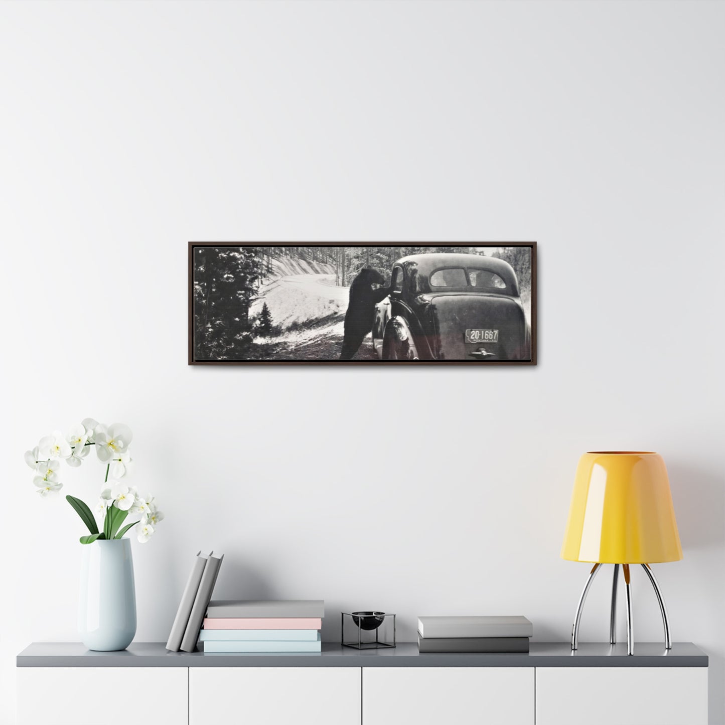 Yellowstone Bear Car Gallery Canvas Wraps, Horizontal Frame