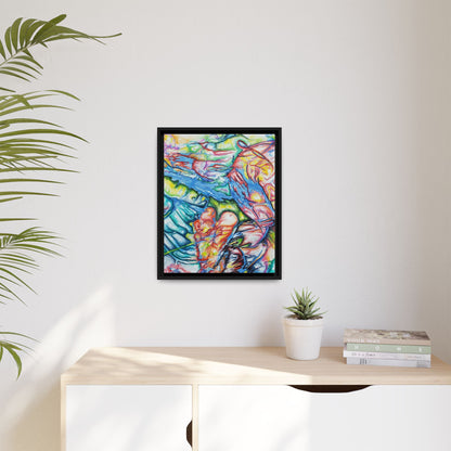 Multi-Color Abstract Framed Canvas Art Print - Kia Day Design