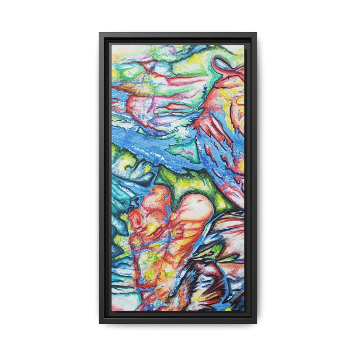 Multi-Color Abstract Framed Canvas Art Print - Kia Day Design