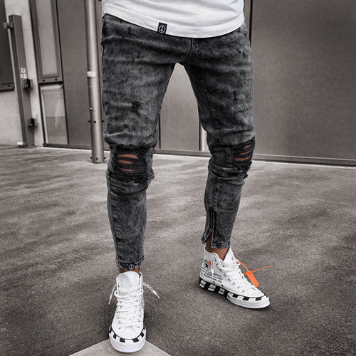Acid Wash Black Jeans - Dark grey XXL - jeans