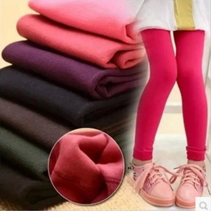 Girls Leggings Plus Velvet Candy Colors Girls Pants