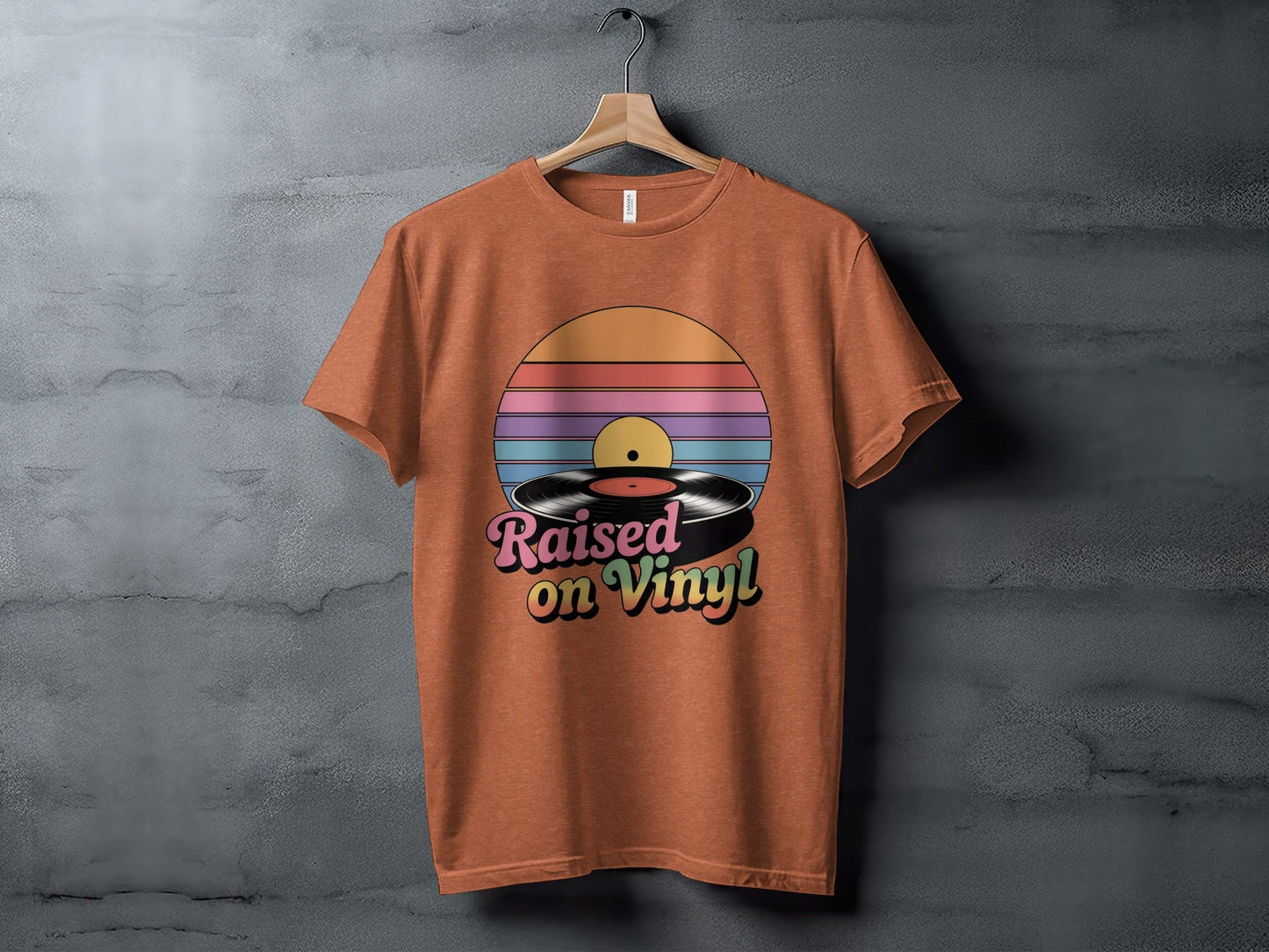 Raised On Vinyl Vintage Retro Style Design Graphic T-Shirt- Cloud 16 Clothing Co.- {{Product type}}