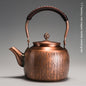 Vintage Copper Tea Craft Pot - 1.7L Copper Kettle-Wood Grain - tea pot