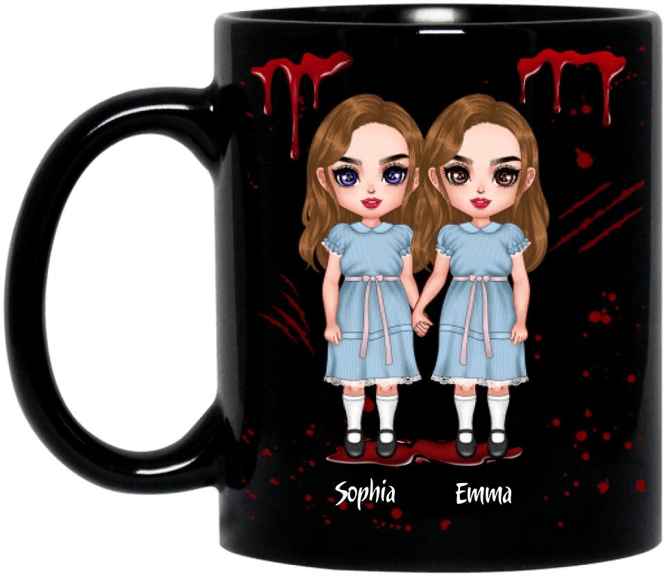 Personalized Besties Coffee Mug - Halloween Gift for Best Friends - Up to 4 Besties - Come play with us forever and ever and ever - - Besties Coffee Mug