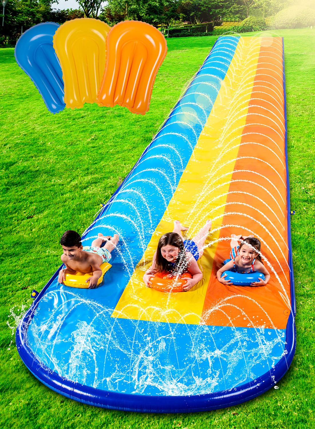 Sloosh 22.5ft Triple Water Slide - - water slide
