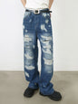 Men's Distressed Jeans with Pockets - Medium -