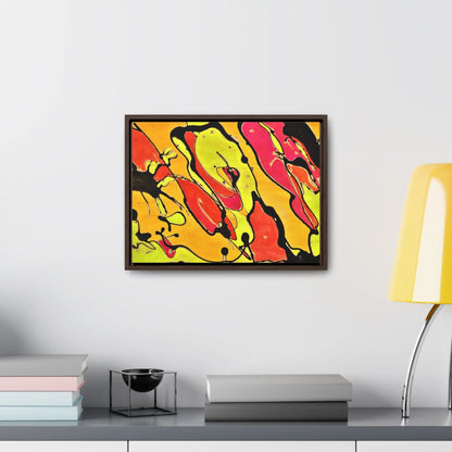 80s Rapture Gallery Canvas Wraps, Horizontal Frame 16″ x 12″ orange black yellow 1.25"