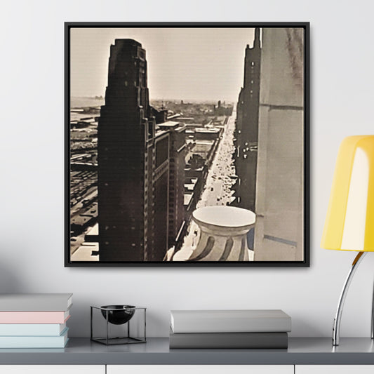 Michigan Ave Chicago Gallery Canvas Wraps, Square Frame