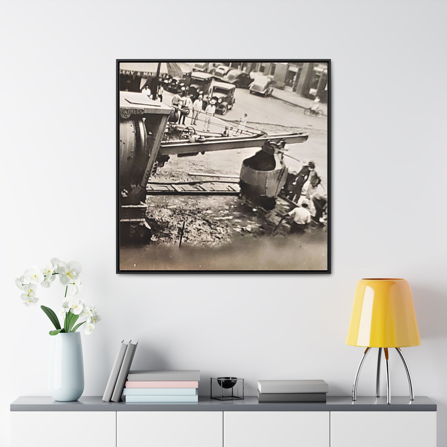 Concrete Worker Gallery Canvas Wraps, Square Frame