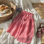 2-10 Years Girls Ankle Length Summer Casual High Waist Plaid Wide Leg Pants