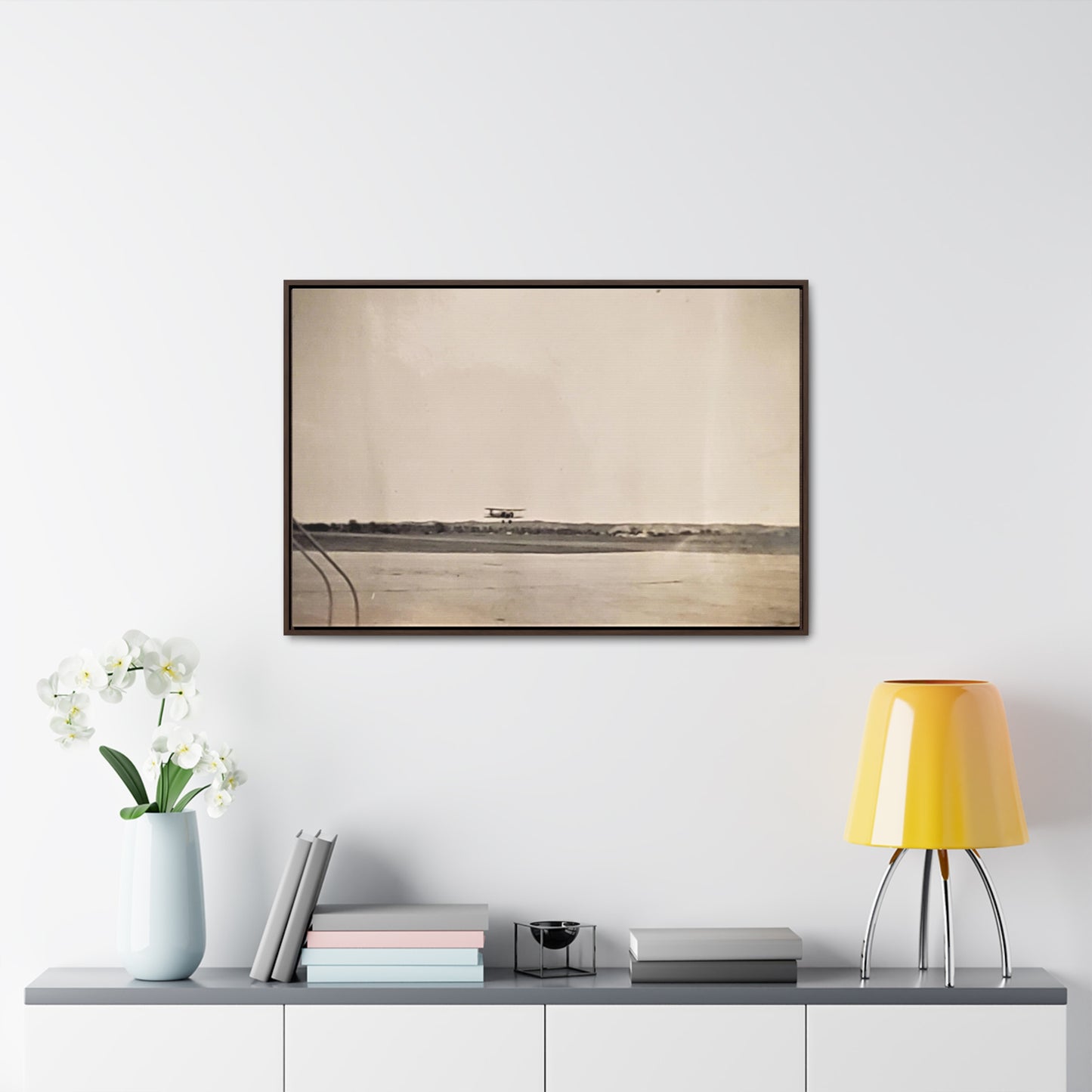 Plane Landing Omaha Airport 1939 Gallery Canvas Wraps, Horizontal Frame