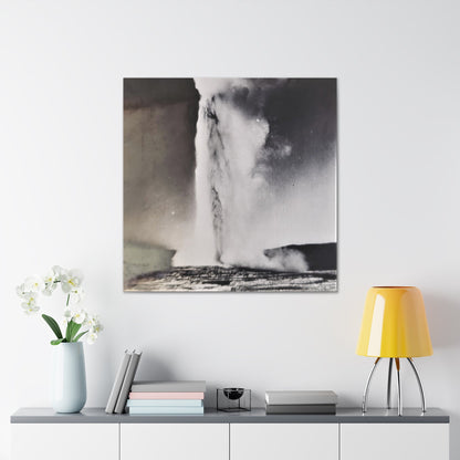 Old Faithful Geyser Yellowstone Canvas Gallery Wraps 36″ x 36″ 1.25"
