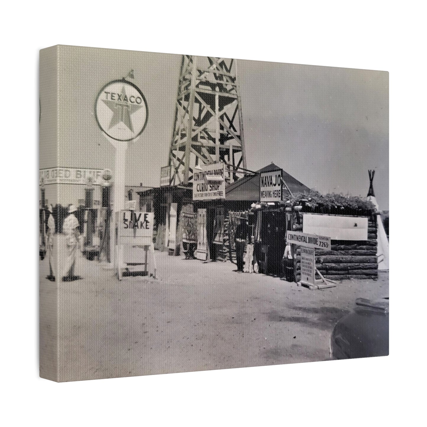 Texaco Station Continental Divide Stretched Canvas