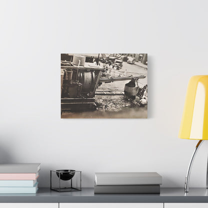 Concrete Worker Satin Canvas Stretched