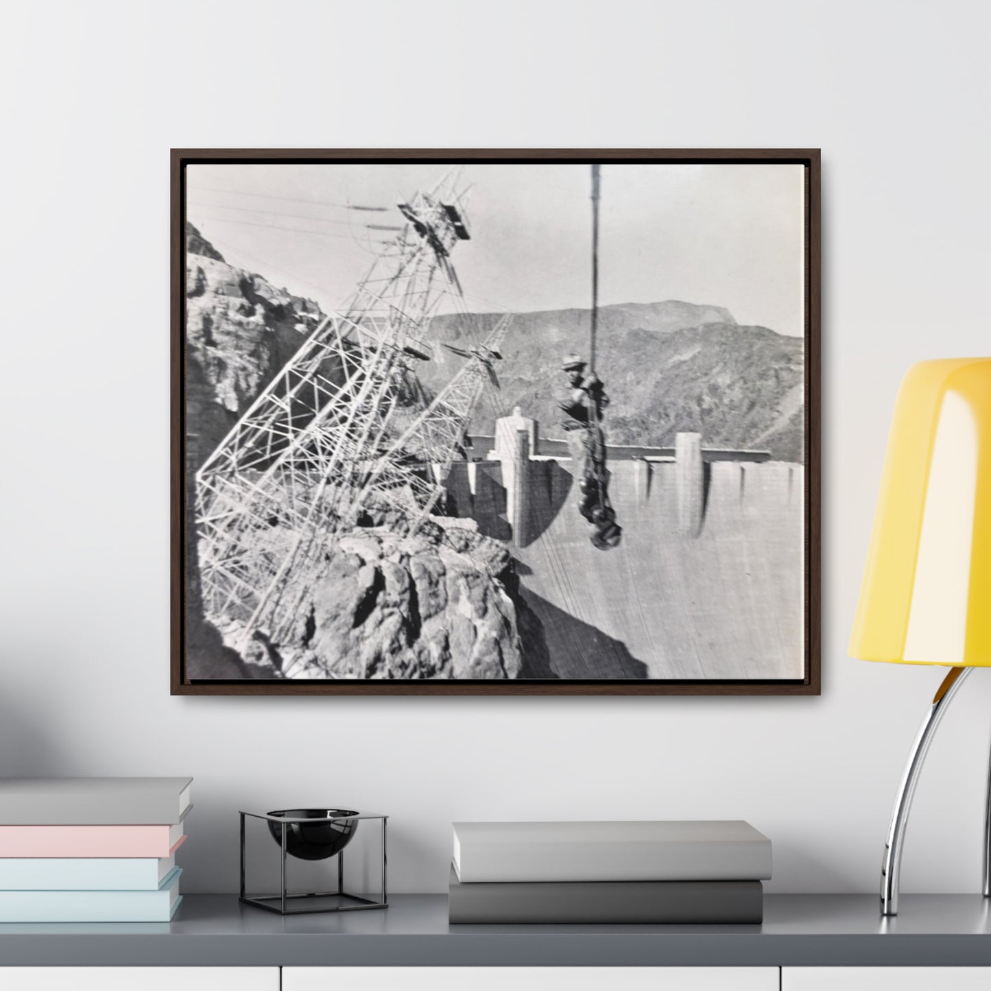 Suspended Boulder Dam Worker Gallery Canvas Wraps, Horizontal Frame