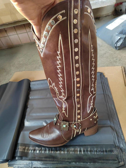Women’s Custom Embellished Cowgirl Boots- Country in My Heart- {{Product type}}