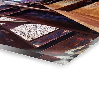 Urban Rust Photography Acrylic Print — Graffiti Underpass Wall Art French Cleat Hanging - - Home Decor