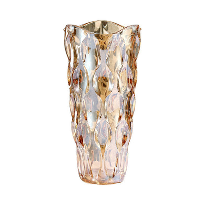 Crystal Glass Vase Flower Arrangement Decoration Ornaments - - flower vase