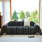 Striped Black and White Jacquard Sofa Cover - Fur: Black+white XX-Large:71"x 150" - Sofa blanket