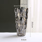 Crystal Glass Vase Flower Arrangement Decoration Ornaments - Grey Large - flower vase