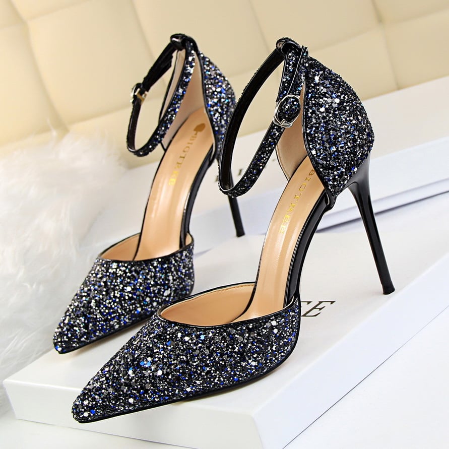 Sequin Stiletto High Heels