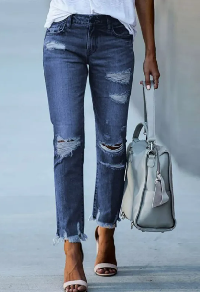 Urban Trims Cropped Jeans - Dark Blue XL - Women's Fashion - Women's Clothing - Bottoms - Jeans