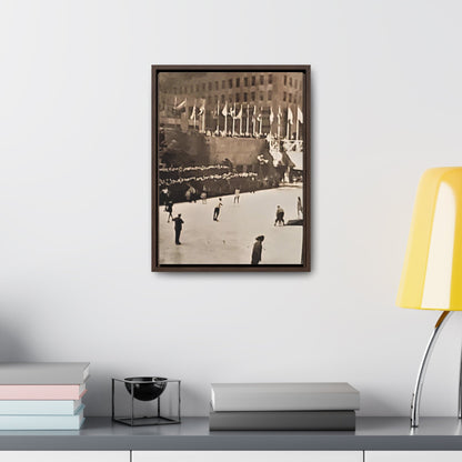 Rockefeller Plaza Easter 1945 Gallery Canvas Wraps Vertical Frame 12″ x 16″ 1.25" Walnut