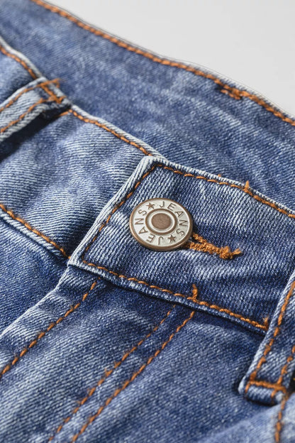 Embroidered Flare Leg Jeans - -