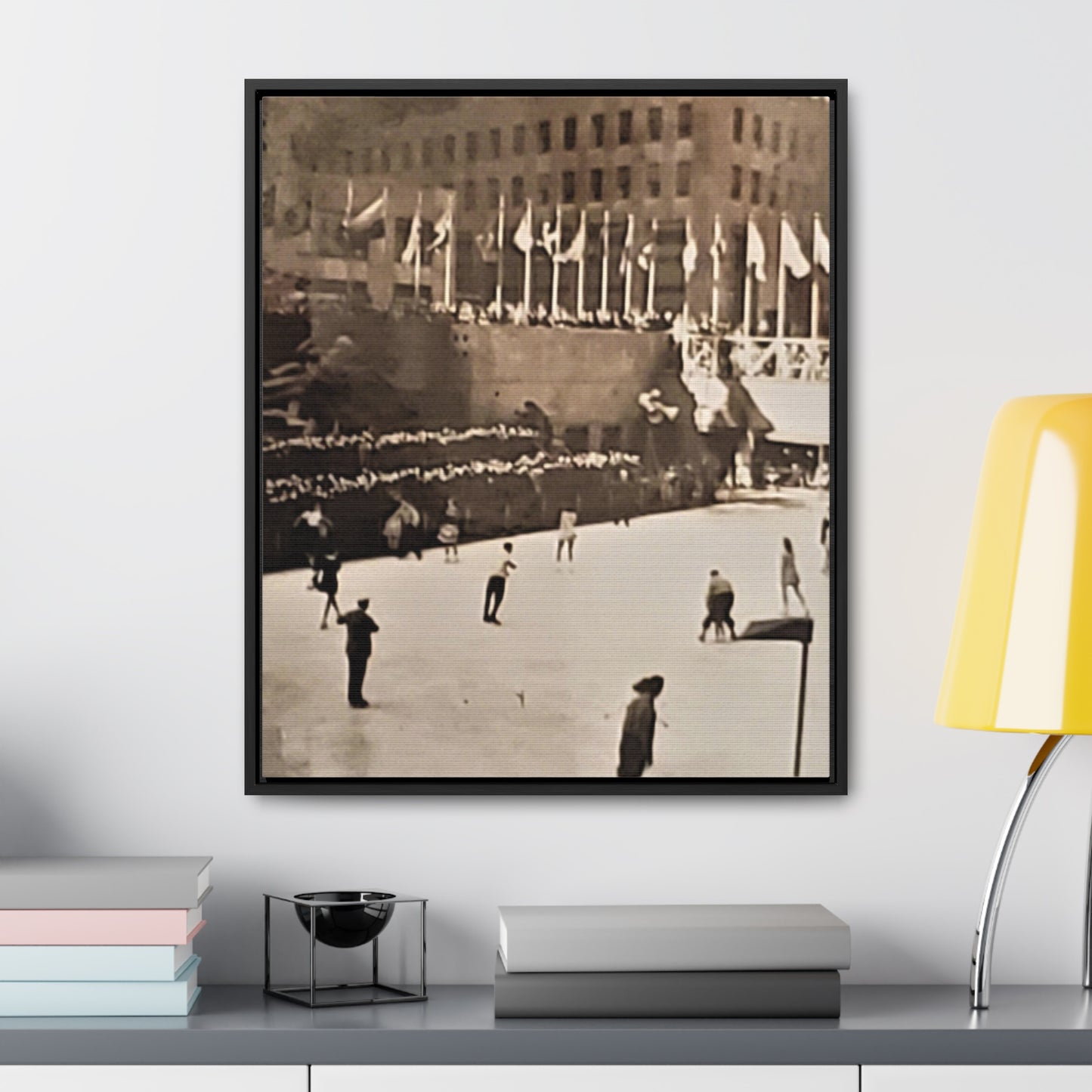 Rockefeller Plaza Easter 1945 Gallery Canvas Wraps, Vertical Frame