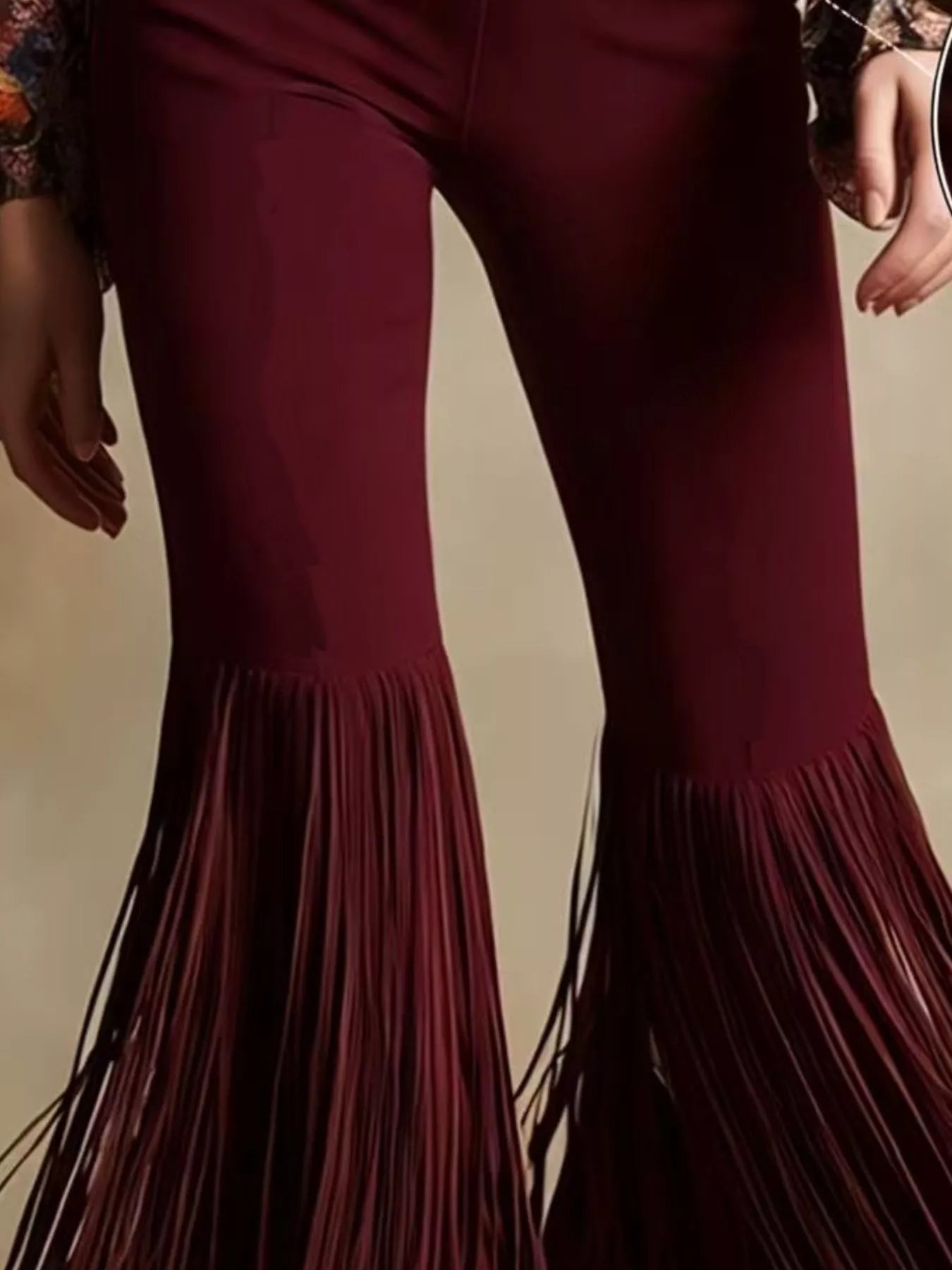 Fringe Flare Pants - -