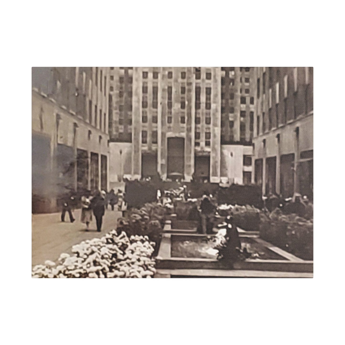 Rockefeller Plaza Satin Canvas, Stretched