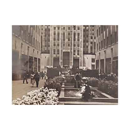Rockefeller Plaza Satin Canvas Stretched 24″ x 18″ (Horizontal) 1.5"