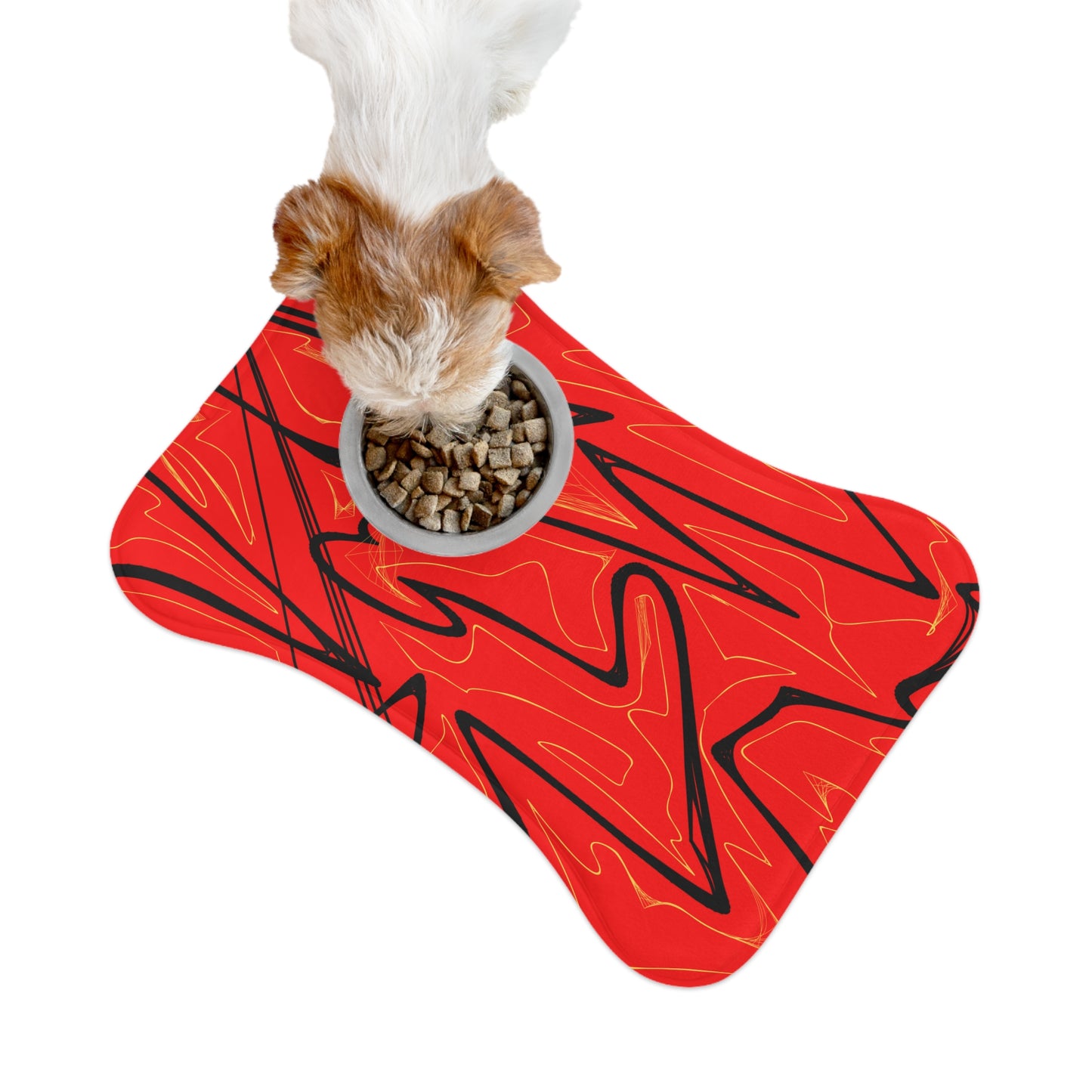 Distorted Musical Lines Pet Feeding Mats