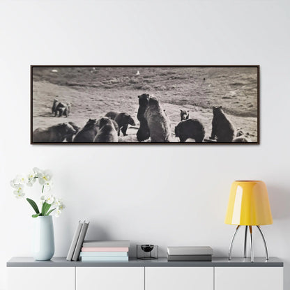 Yellowstone Grizzly Bears Gallery Canvas Wraps 60″ x 20″ Walnut 1.25"