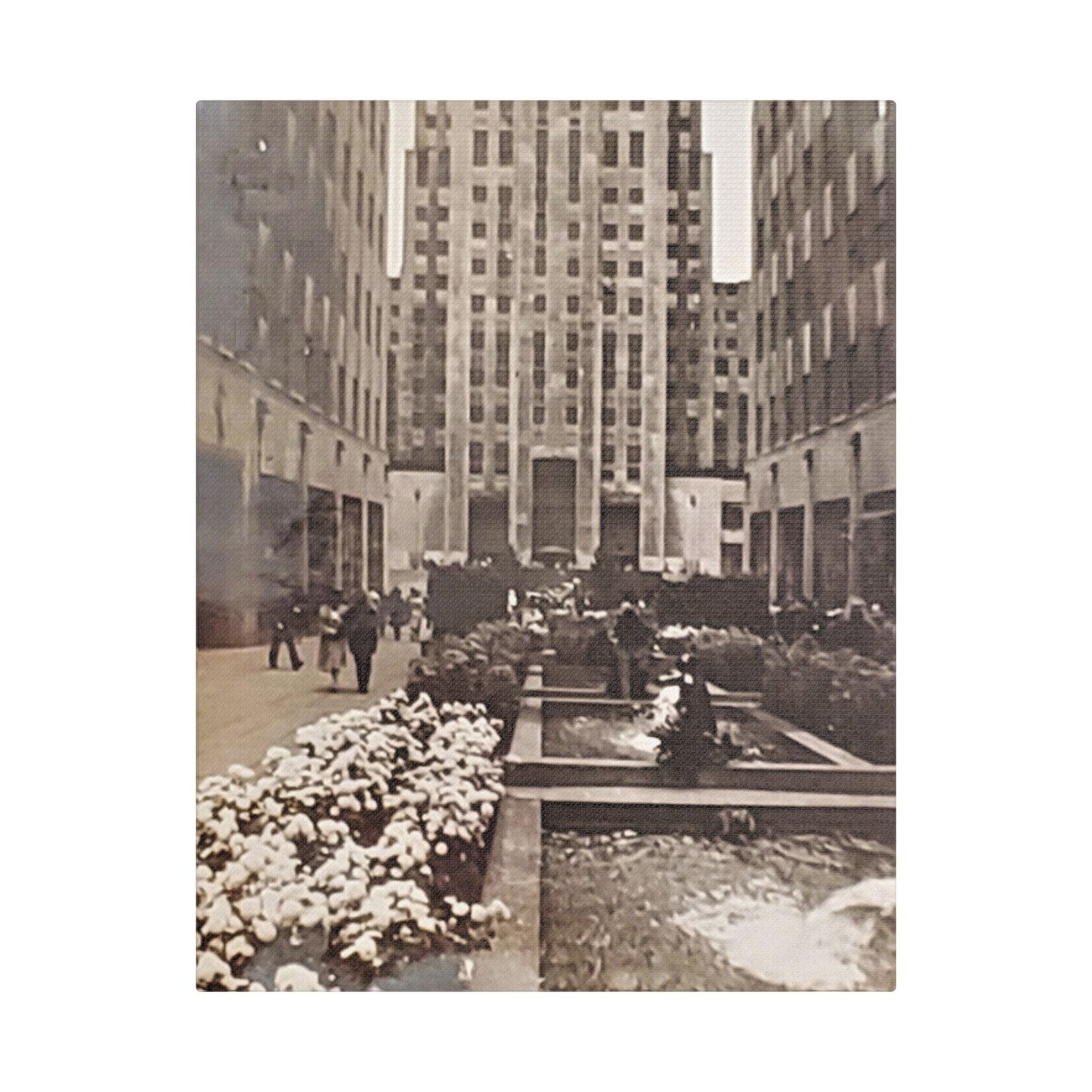 Rockefeller Plaza Satin Canvas, Stretched