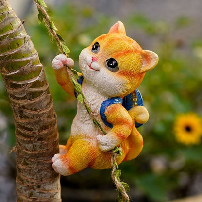Enchanted Garden Climbers Featuring Squirrels - climbing kitten - yard decoration