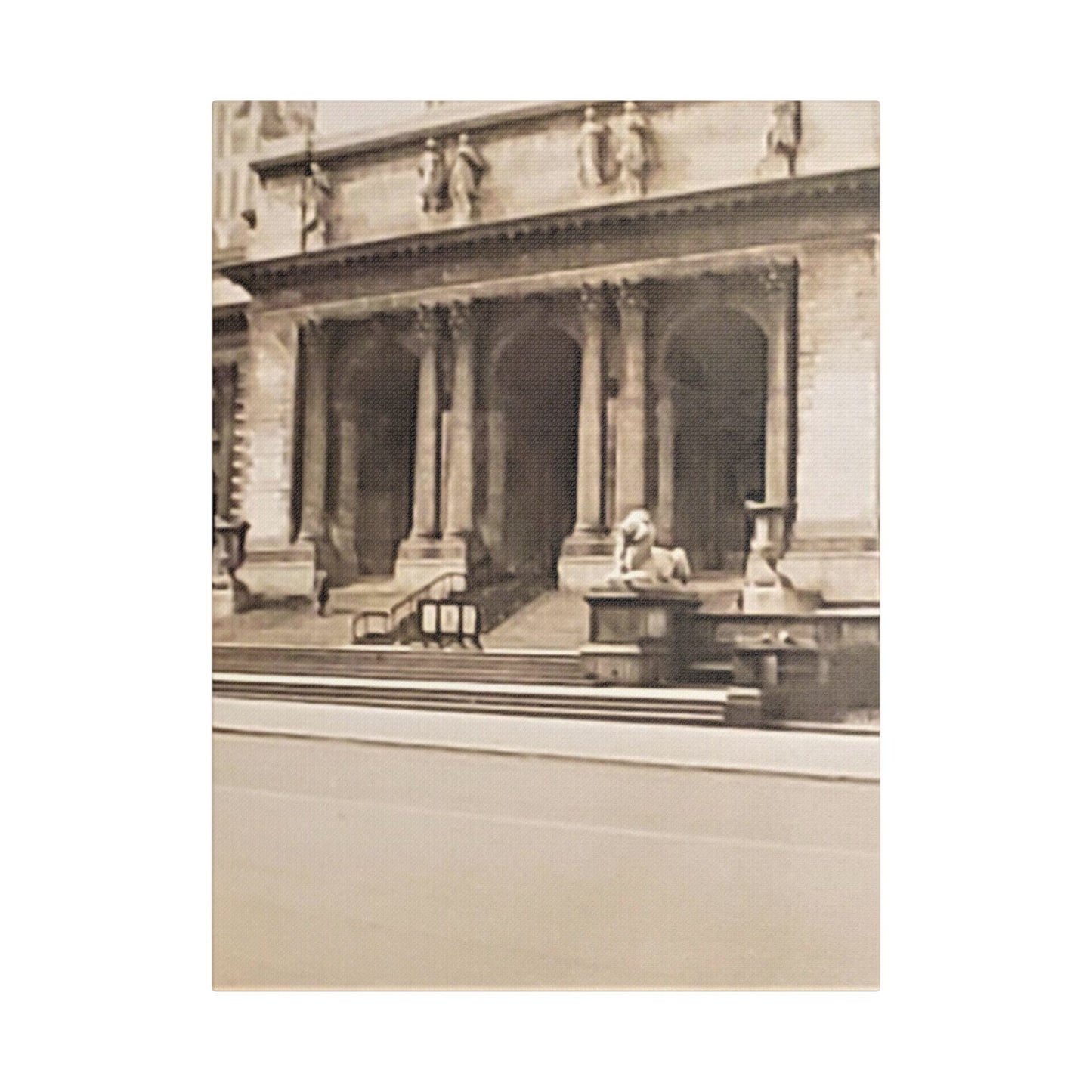 New York Public Library Satin Canvas, Stretched