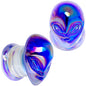 Aurora Blue Glass Outer Space Alien Double Flare Plug Set 10mm to 19mm- BodyCandy- {{Product type}}