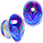 Aurora Blue Glass Outer Space Alien Double Flare Plug Set 10mm to 19mm- BodyCandy- {{Product type}}