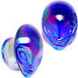 Aurora Blue Glass Outer Space Alien Double Flare Plug Set 10mm to 19mm- BodyCandy- {{Product type}}