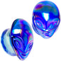 Aurora Blue Glass Outer Space Alien Double Flare Plug Set 10mm to 19mm- BodyCandy- {{Product type}}